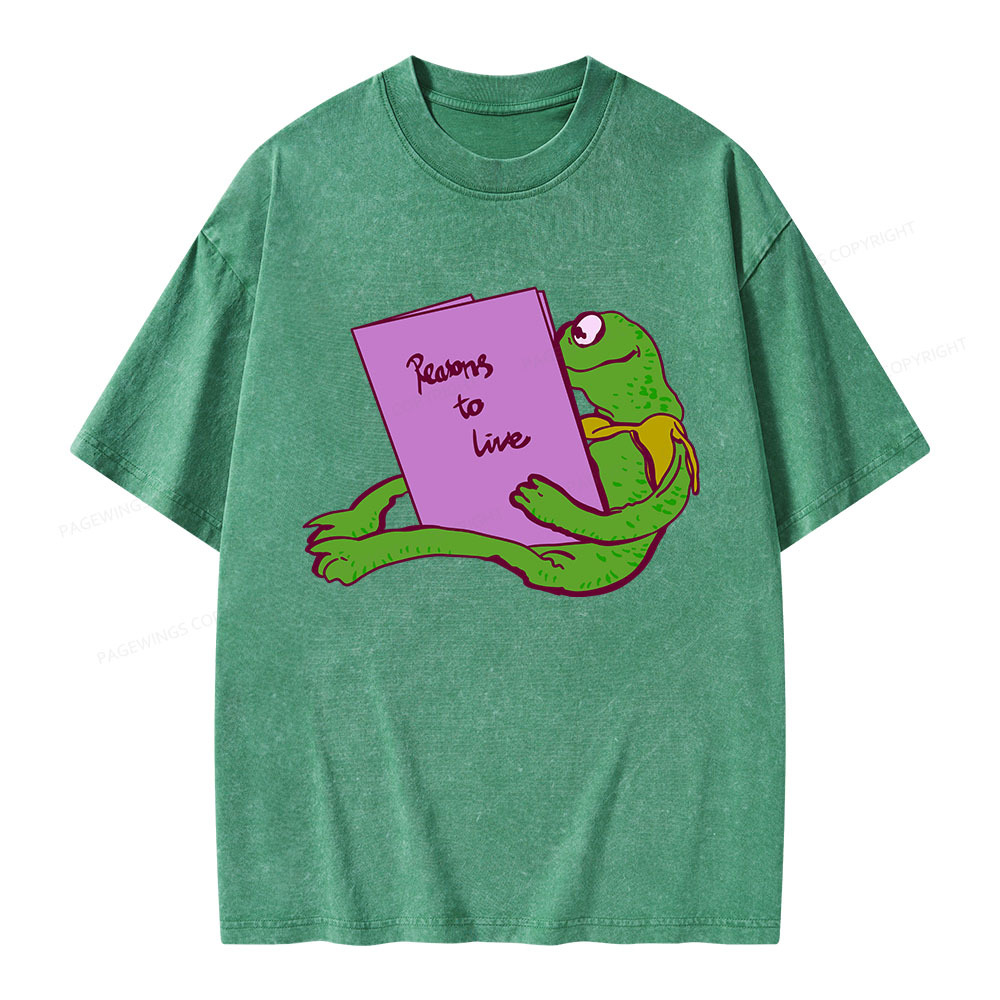 Pagewings Reasons To Live Unisex Washed T-shirt