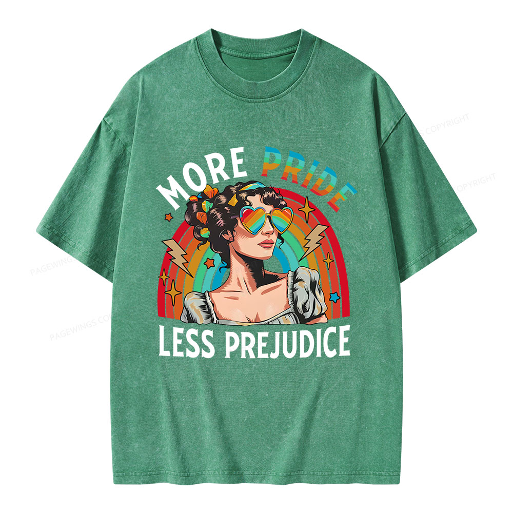 Pagewings More Pride Less Prejudice Unisex Washed T-shirt