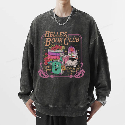 Pagewings Belle's Book Club Unisex Washed Sweatshirt