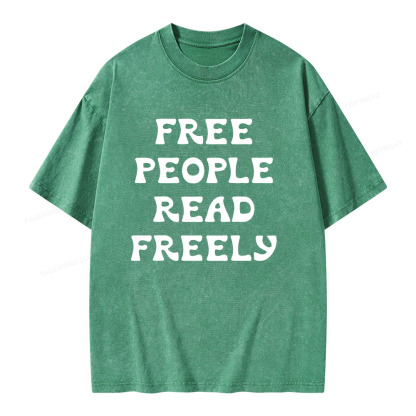 Pagewings Free People Read Freely Unisex Washed T-shirt