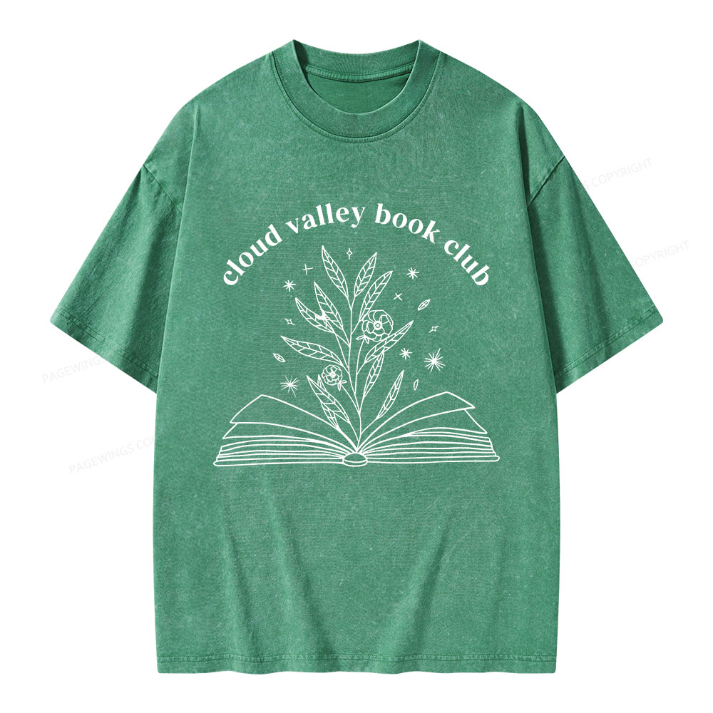 Pagewings Personalised Cloud Valley Book Club Unisex Washed T-shirt