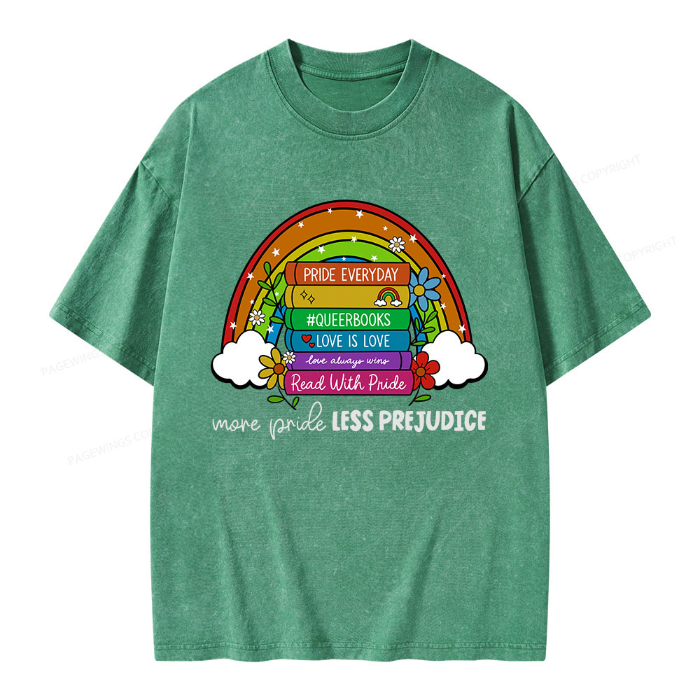 Pagewings More Pride Less Prejudice Unisex Washed T-shirt