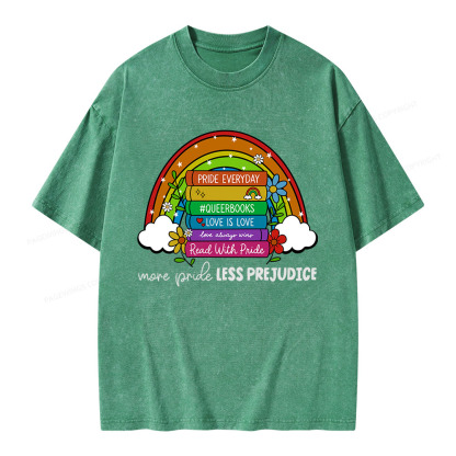 Pagewings More Pride Less Prejudice Unisex Washed T-shirt