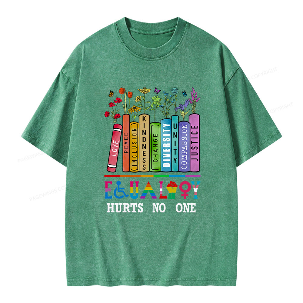 Pagewings Equality Hurts No One Unisex Washed T-shirt