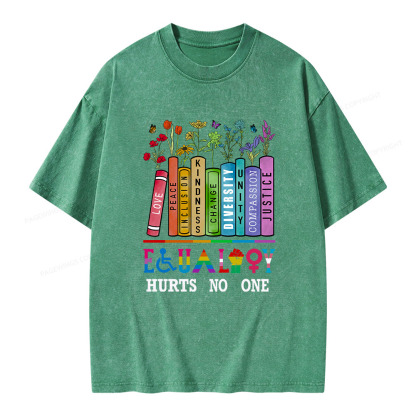 Pagewings Equality Hurts No One Unisex Washed T-shirt