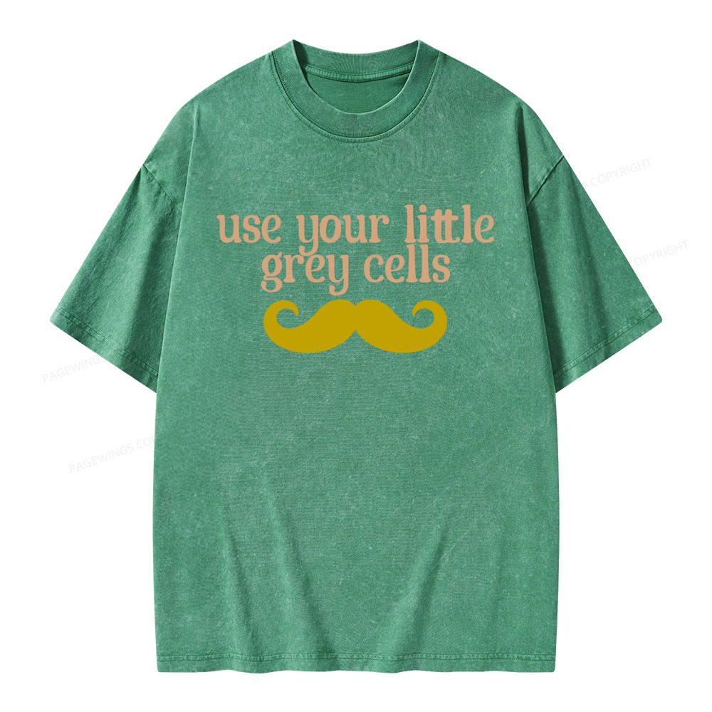 Pagewings Use Your Little Grey Cells Unisex Washed T-shirt