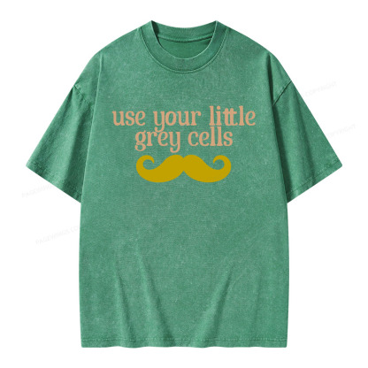 Pagewings Use Your Little Grey Cells Unisex Washed T-shirt