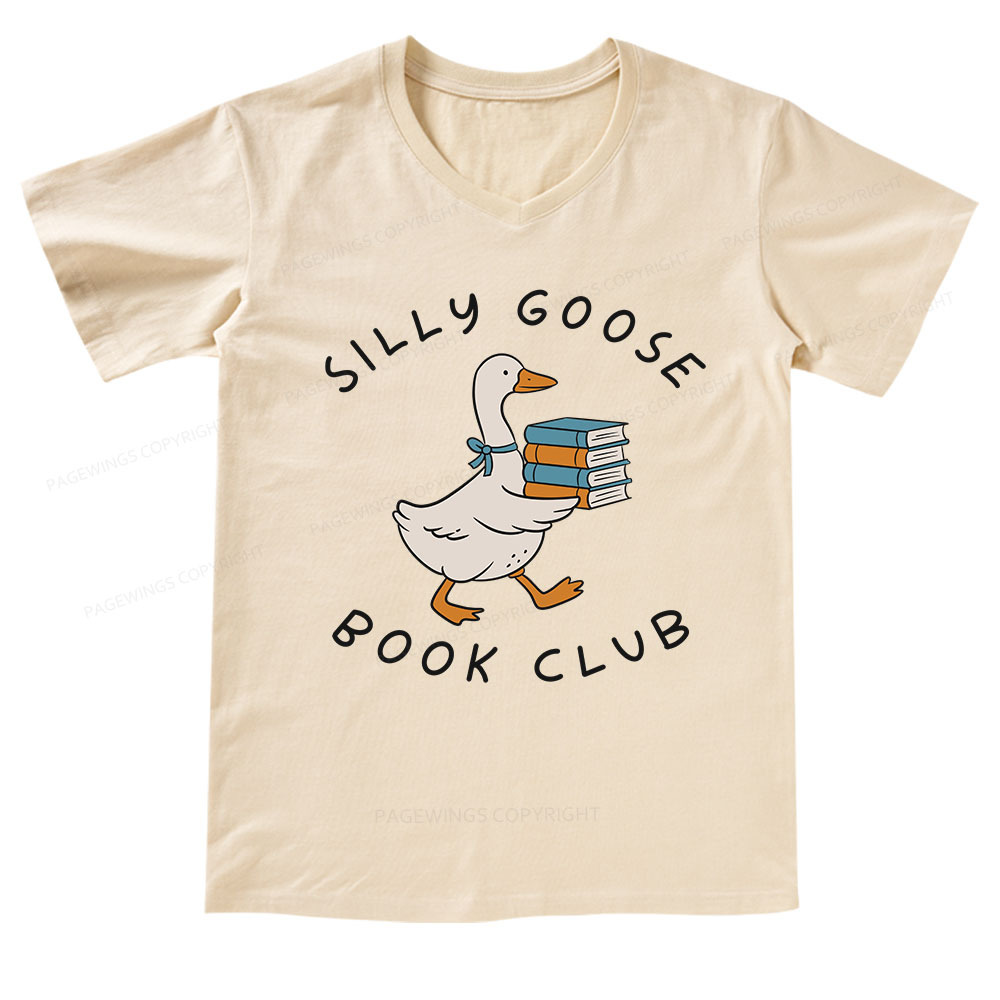 Pagewings Silly Goose Book Club V-neck T-shirt