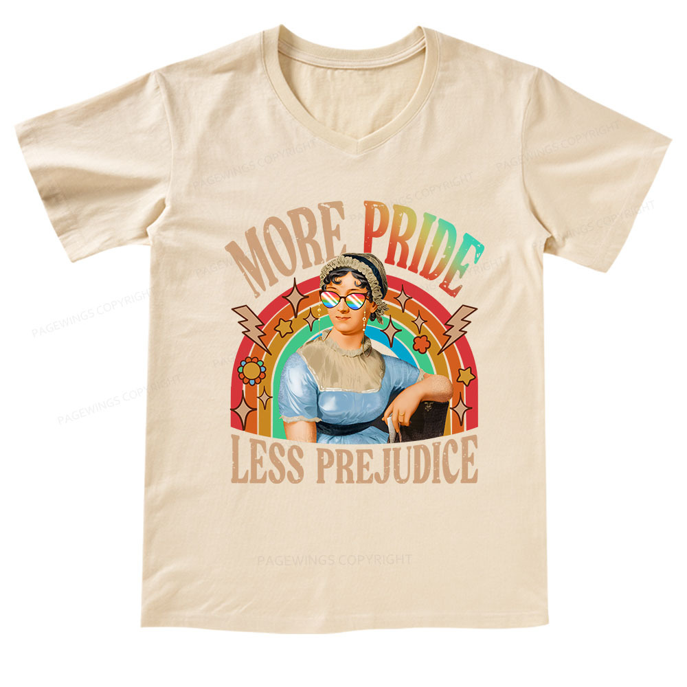 Pagewings More Pride Less Prejudice V-neck T-shirt