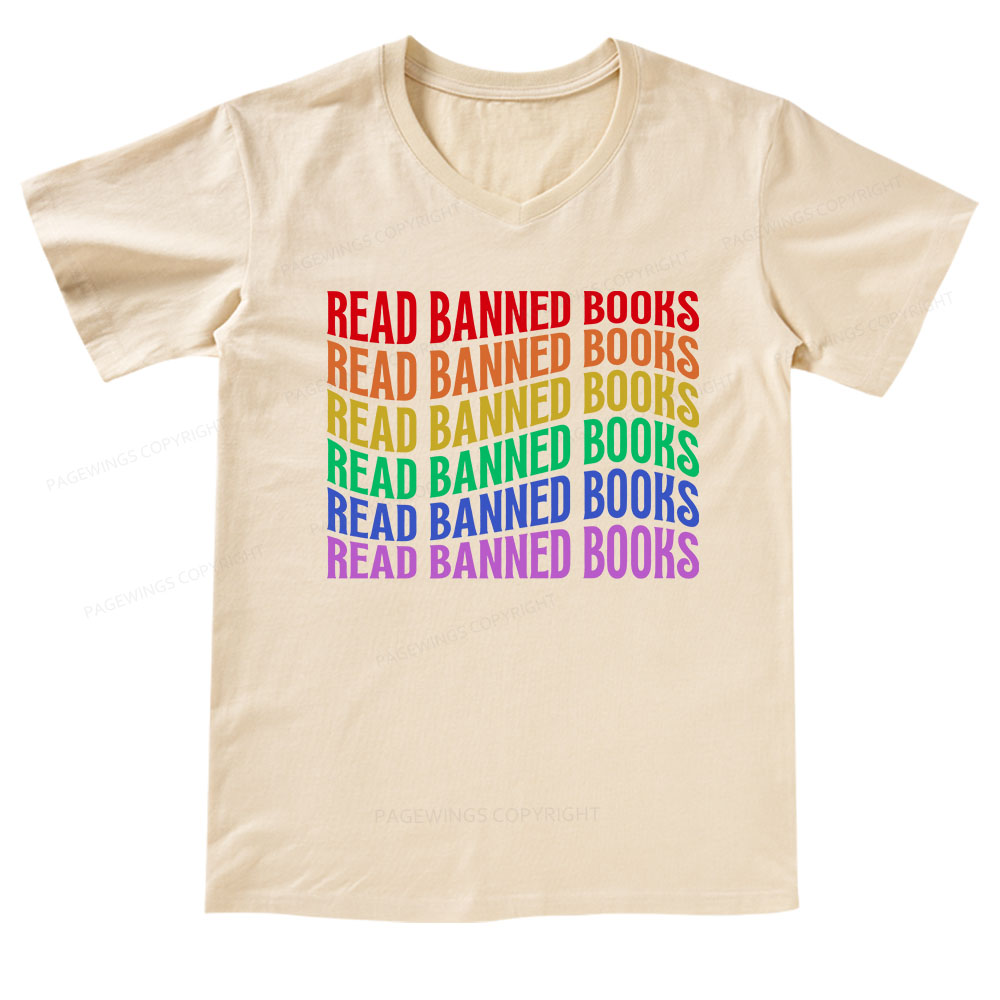 Pagewings Read Banned Books V-neck T-shirt