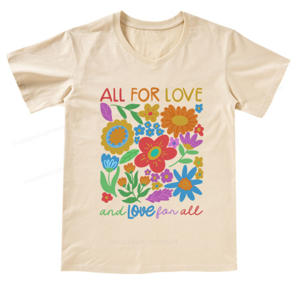 Pagewings All For Love  V-neck T-shirt