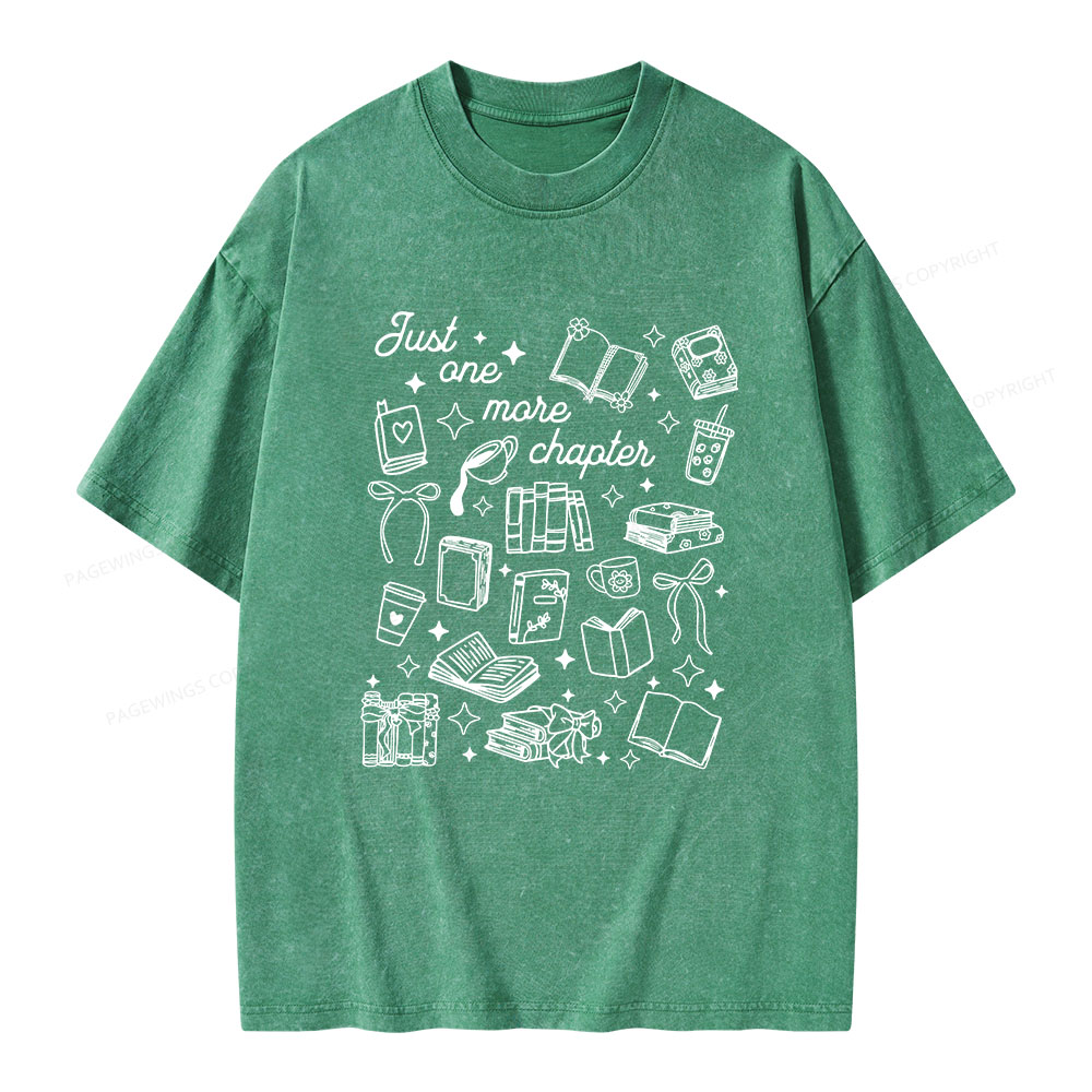 Pagewings Just One More Chapter Unisex Washed T-shirt