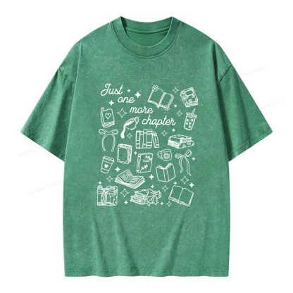 Pagewings Just One More Chapter Unisex Washed T-shirt