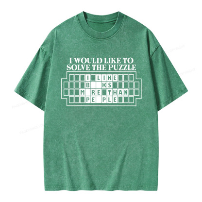Pagewings I Would Like To Solve The Puzzle Unisex Washed T-shirt