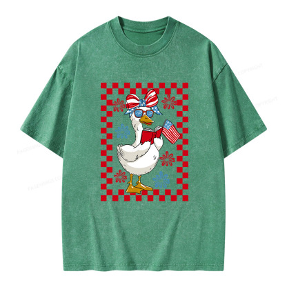 Pagewings 4th July Goose Unisex Washed T-shirt