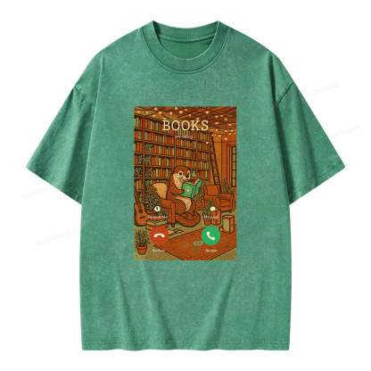 Pagewings Books Are Calling... Unisex Washed T-shirt