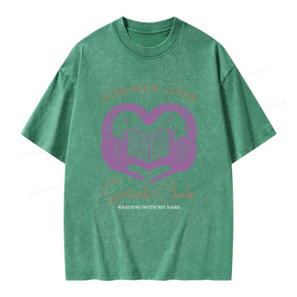 Pagewings Audiobook lover Social Club Unisex Washed T-shirt