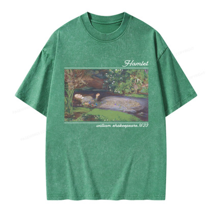 Pagewings Hamlet Ophelia Shakespeare Unisex Washed T-shirt
