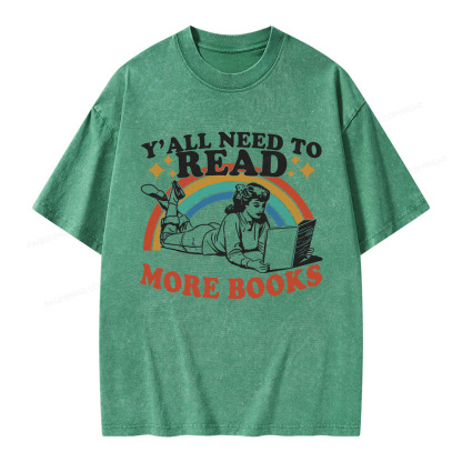 Pagewings Y'all Need To Read More Books Unisex Washed T-shirt