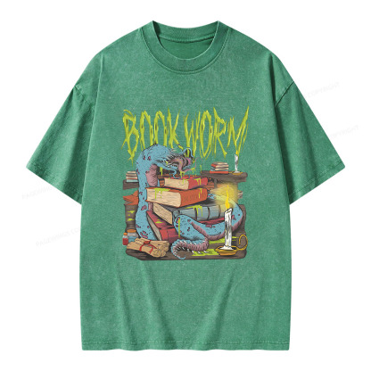 Pagewings Bookish Book Worm Unisex Washed T-shirt
