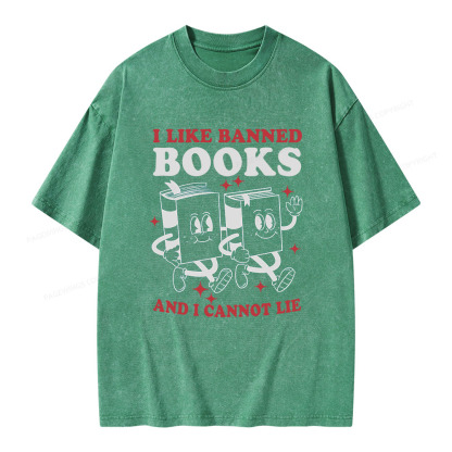 Pagewings I Like Banned Books And I Cannot Lie Unisex Washed T-shirt