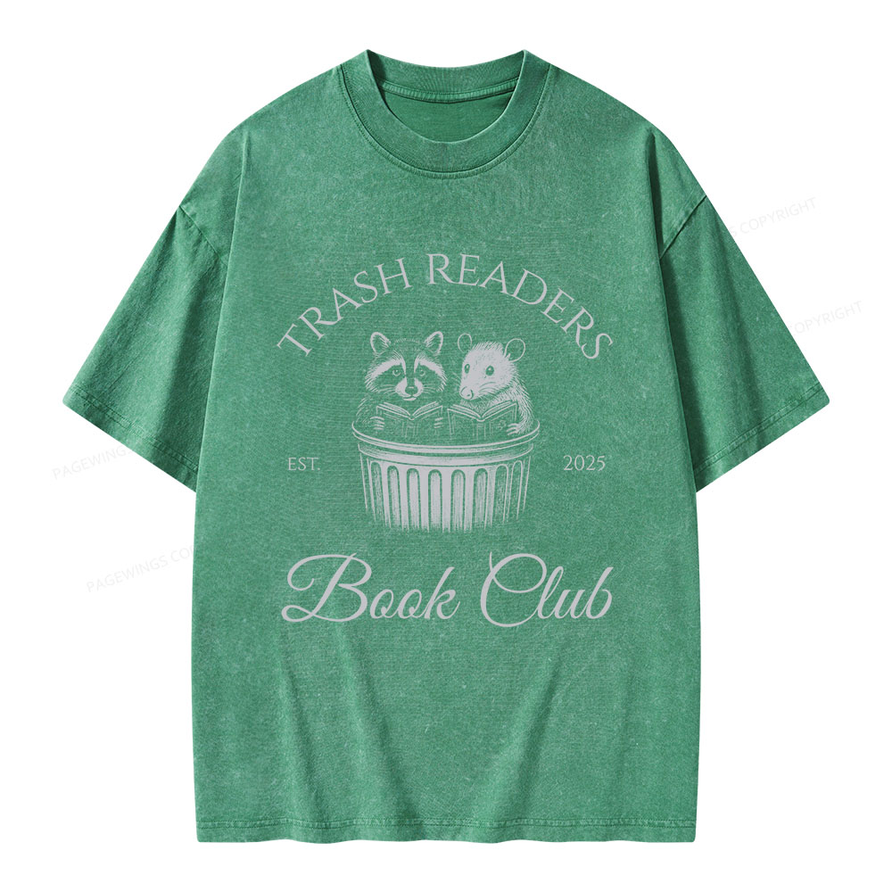 Pagewings Trash Readers Book Club Unisex Washed T-shirt