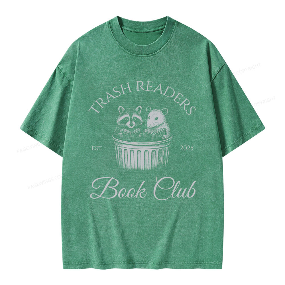 Pagewings Trash Readers Book Club Unisex Washed T-shirt