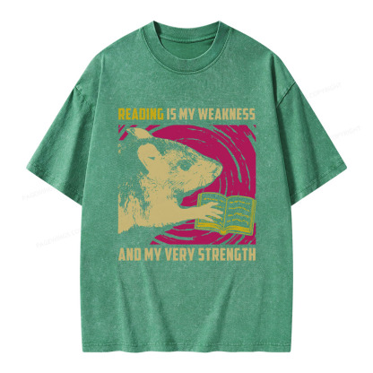 Pagewings Reading Is My Weakness And My Very Strength Unisex Washed T-shirt