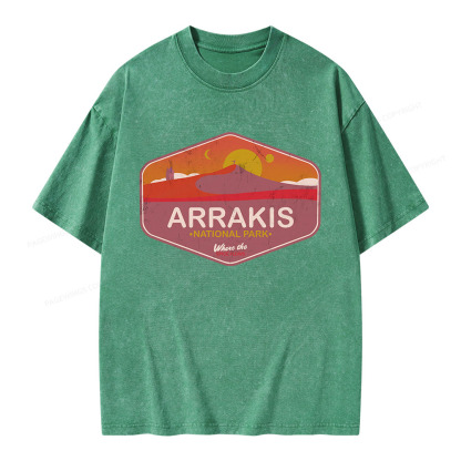 Pagewings Arrakis National Park Unisex Washed T-shirt