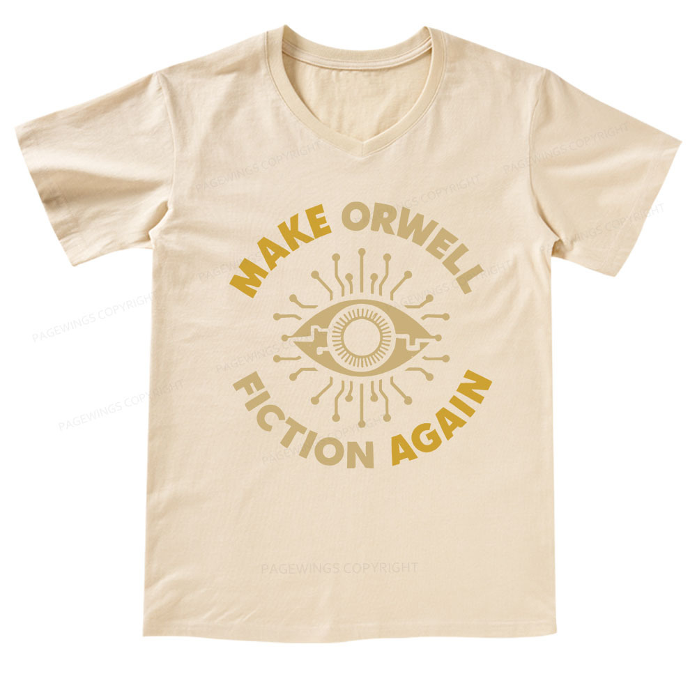 Pagewings Make Orwell Fiction Again V-neck T-shirt
