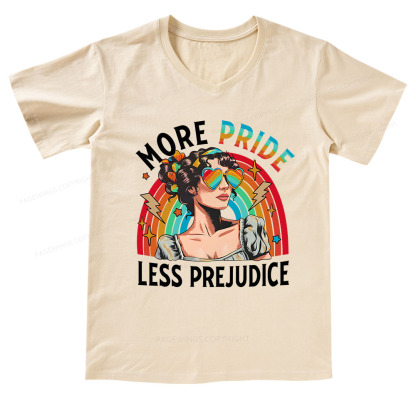 Pagewings More Pride Less Prejudice V-neck T-shirt