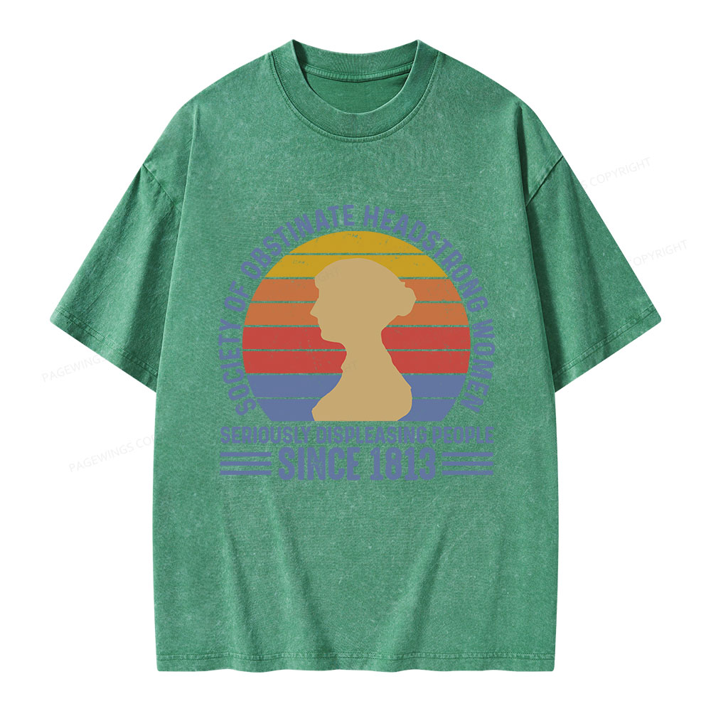 Pagewings Book Society of Obstinate Headstrong Women Unisex Washed T-shirt