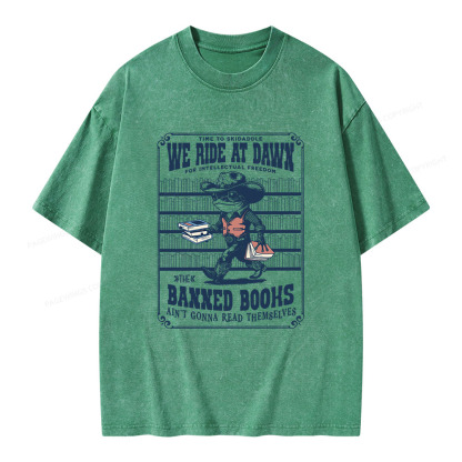 Pagewings The Banned Books Ain't Gonna Read Themselves Unisex Washed T-shirt