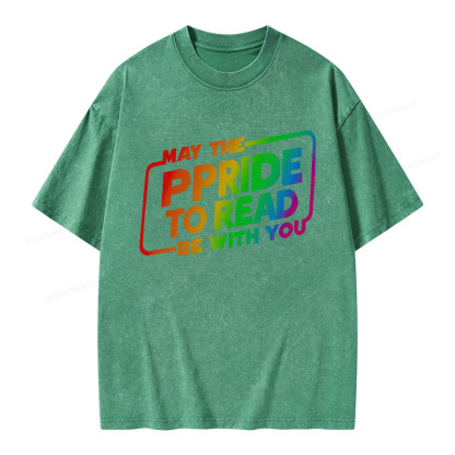 Pagewings May The Pride To Read Be With You Unisex Washed T-shirt