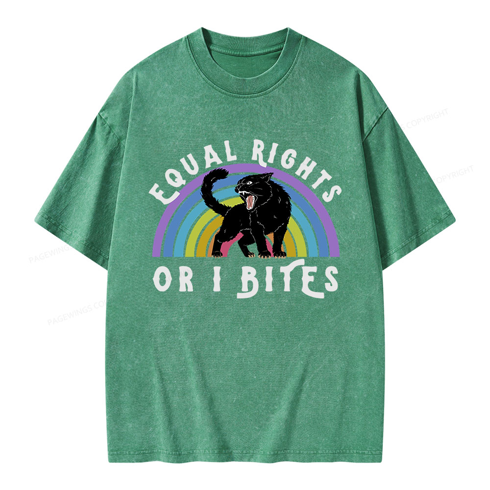 Pagewings Equal Rights or I Bites Unisex Washed T-shirt