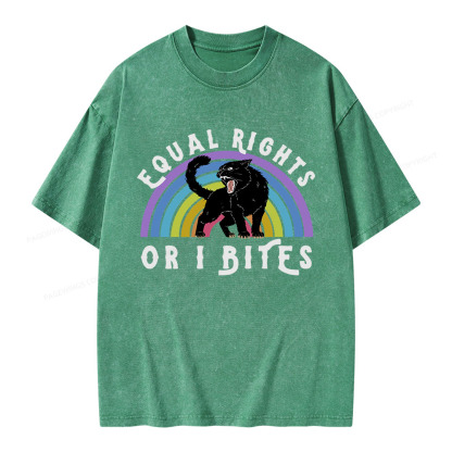 Pagewings Equal Rights or I Bites Unisex Washed T-shirt
