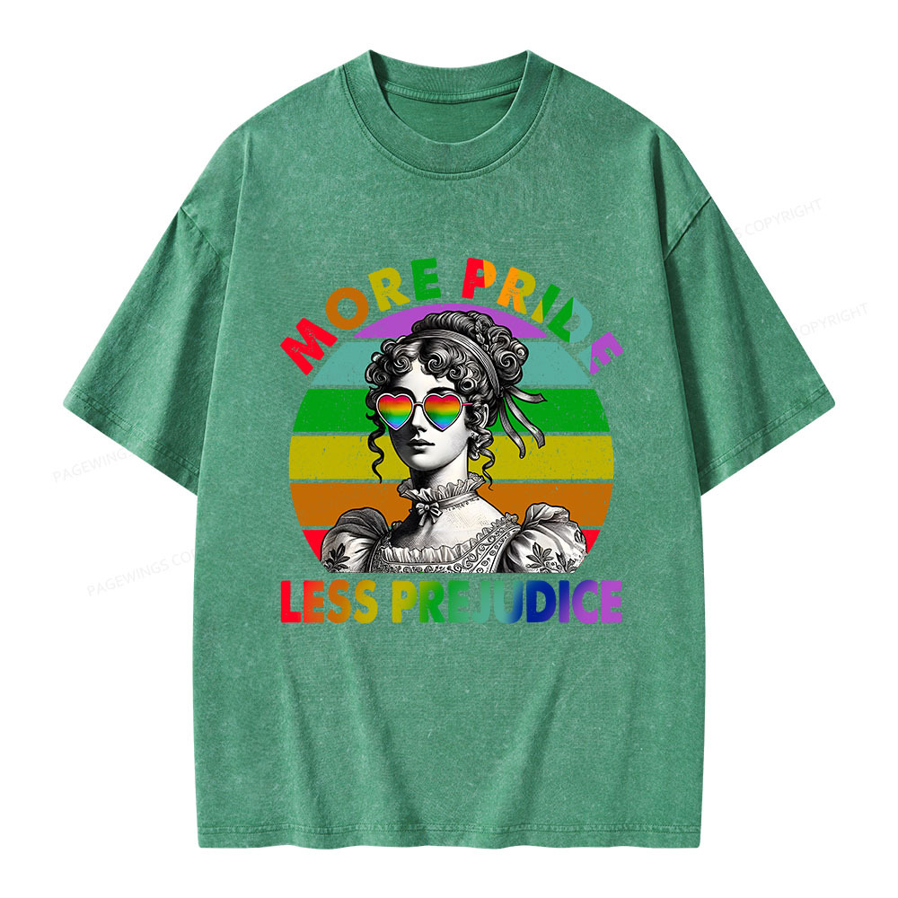 Pagewings More Pride Less Prejudice Pride Month Unisex Washed T-shirt
