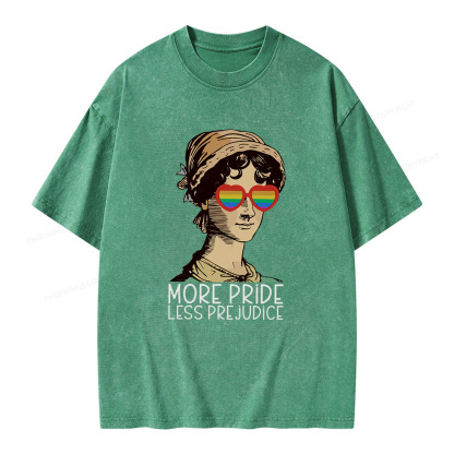 Pagewings More Pride Less Prejudice Book Unisex Washed T-shirt