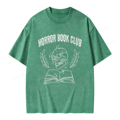 Pagewings Horror Book Club Unisex Washed T-shirt