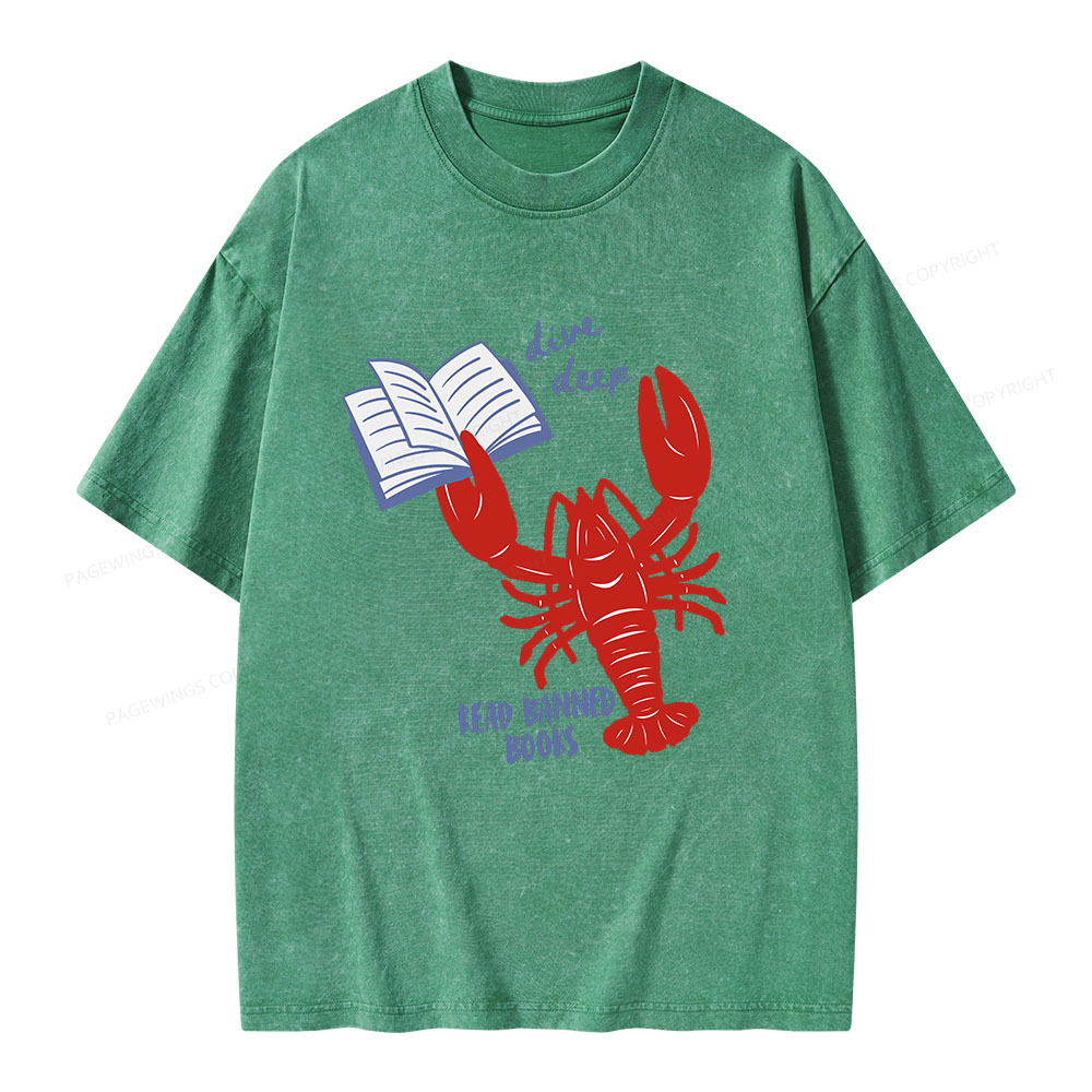 Pagewings Read Banned Books Unisex Washed T-shirt