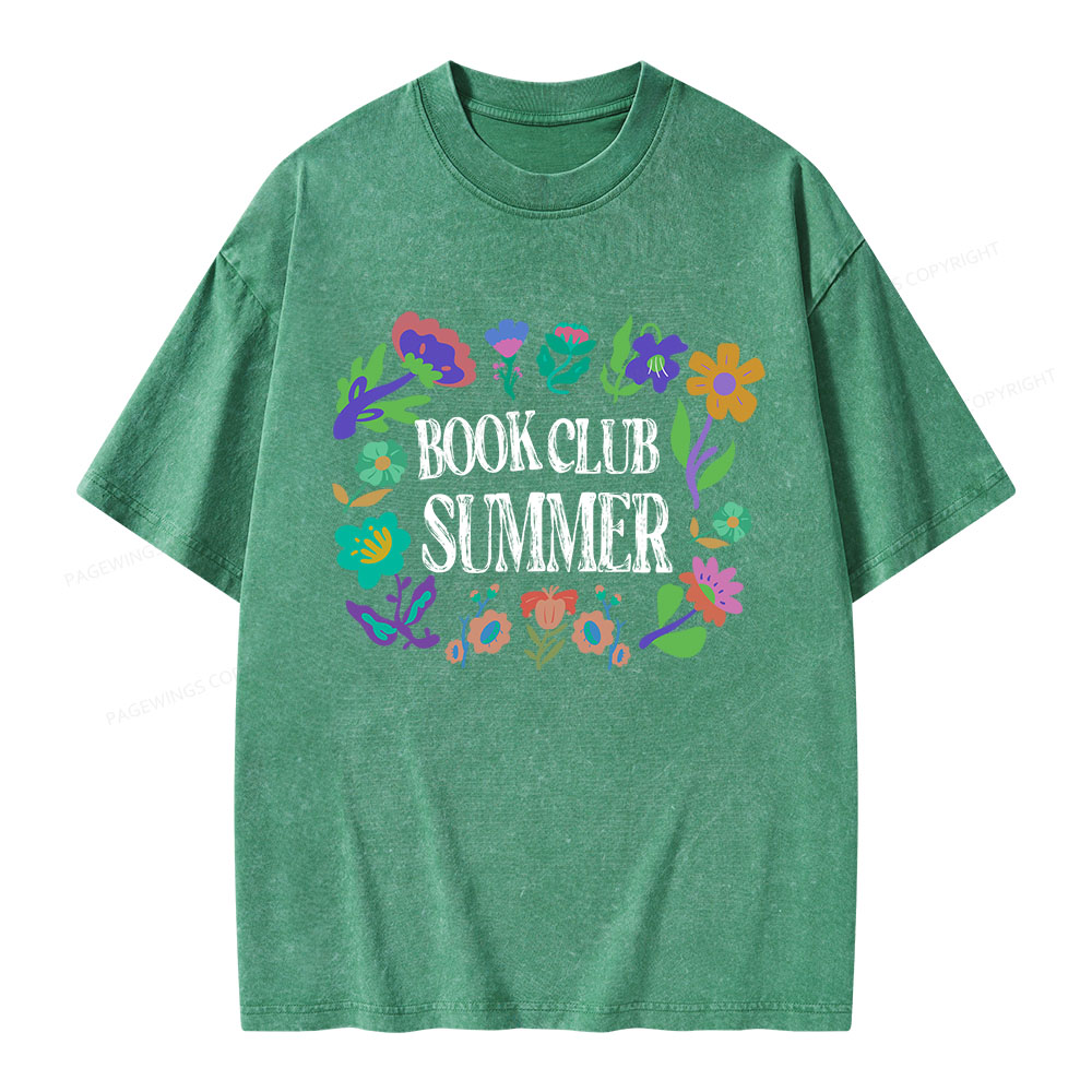 Pagewings Book Club Summer Unisex Washed T-shirt