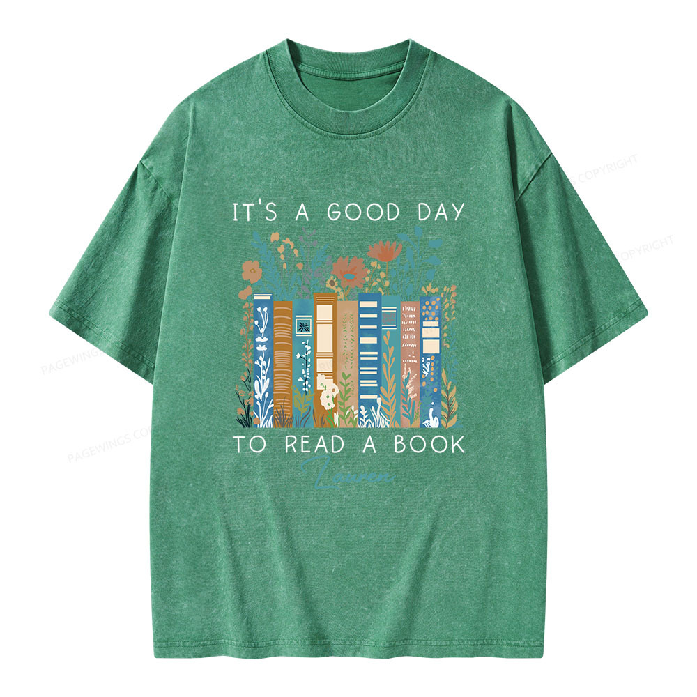 Pagewings It's A Good Day To Read A Book Unisex Washed T-shirt
