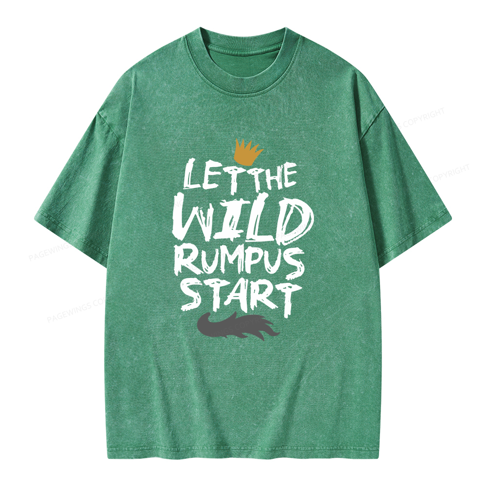 Pagewings Let the Wild Rumpus Start  Unisex Washed T-shirt