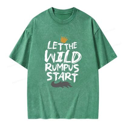 Pagewings Let the Wild Rumpus Start  Unisex Washed T-shirt