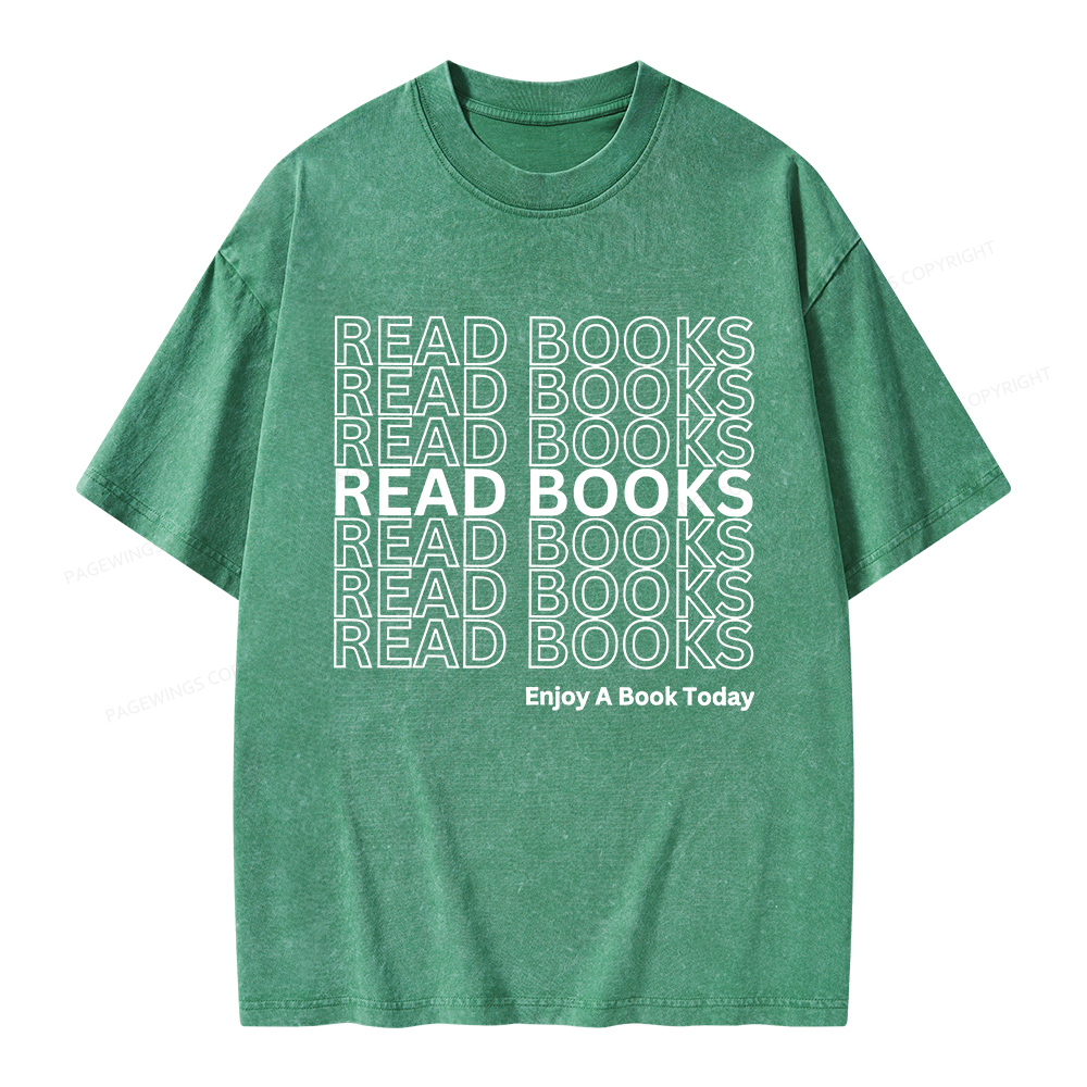 Pagewings Read Books Librarian Unisex Washed T-shirt