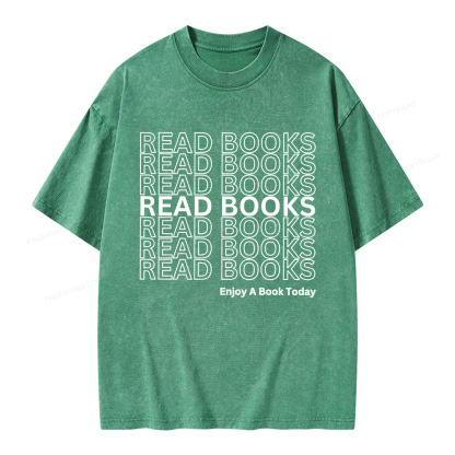 Pagewings Read Books Librarian Unisex Washed T-shirt