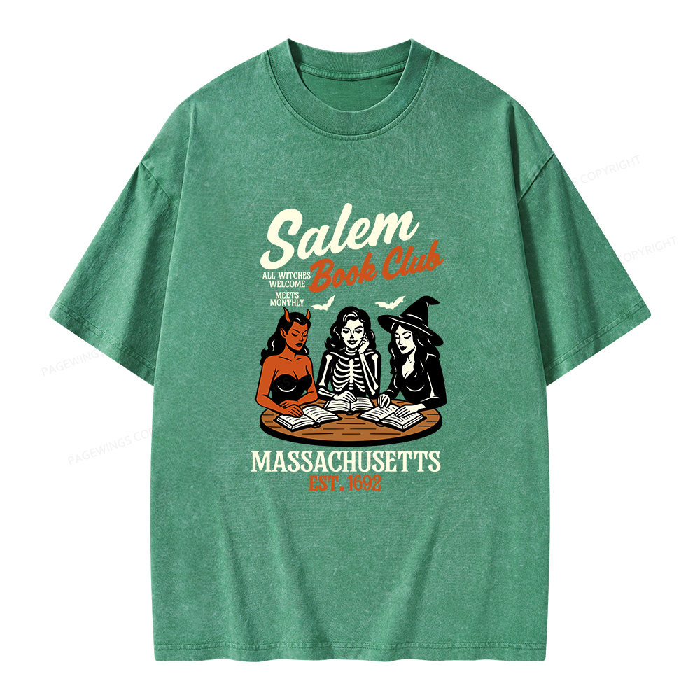 Pagewings Salem Book Club Unisex Washed T-shirt