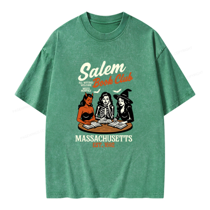 Pagewings Salem Book Club Unisex Washed T-shirt