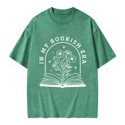Pagewings In My Bookish Era Books Unisex Washed T-shirt