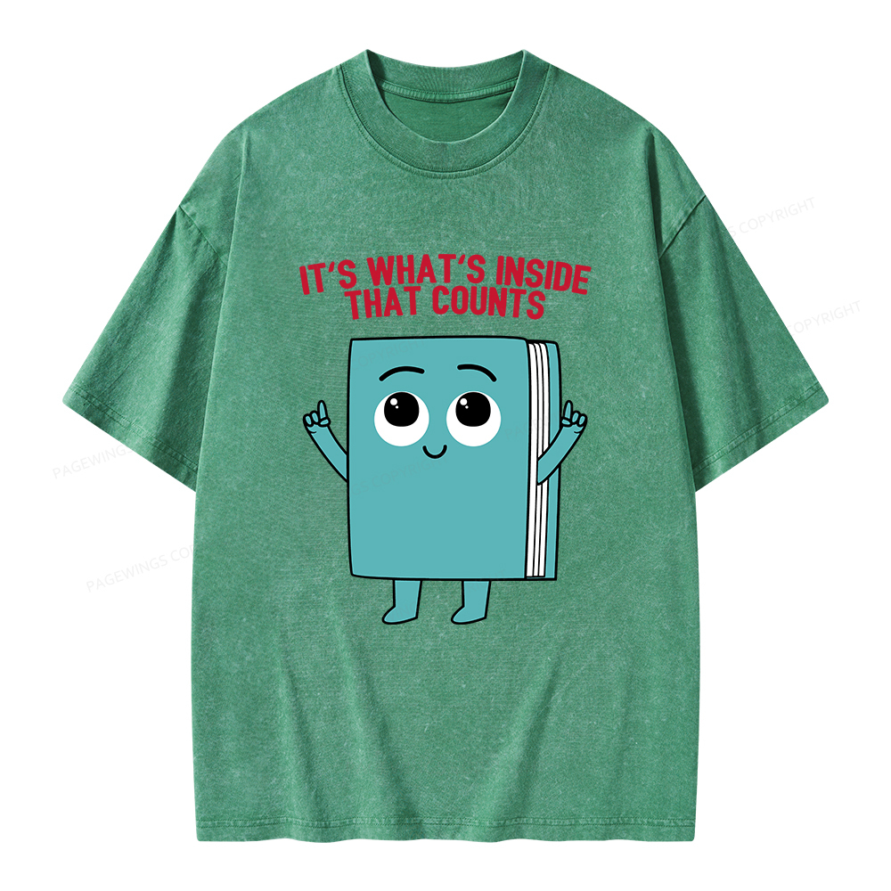 Pagewings It's What's Inside That Counts Unisex Washed T-shirt